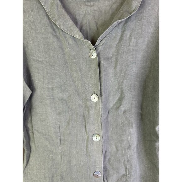 Vintage 90s Timbuktu Linen Flowy Button Shirt Tunic USA Lagenlook - Picture 5 of 6